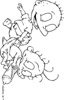 A coloring page of the rugrats